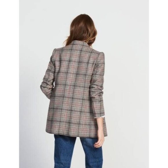 SANDRO Lauryn WOOL Boyfriend Plaid Blazer Size 40 (suit 10-14) - Picture 8 of 14